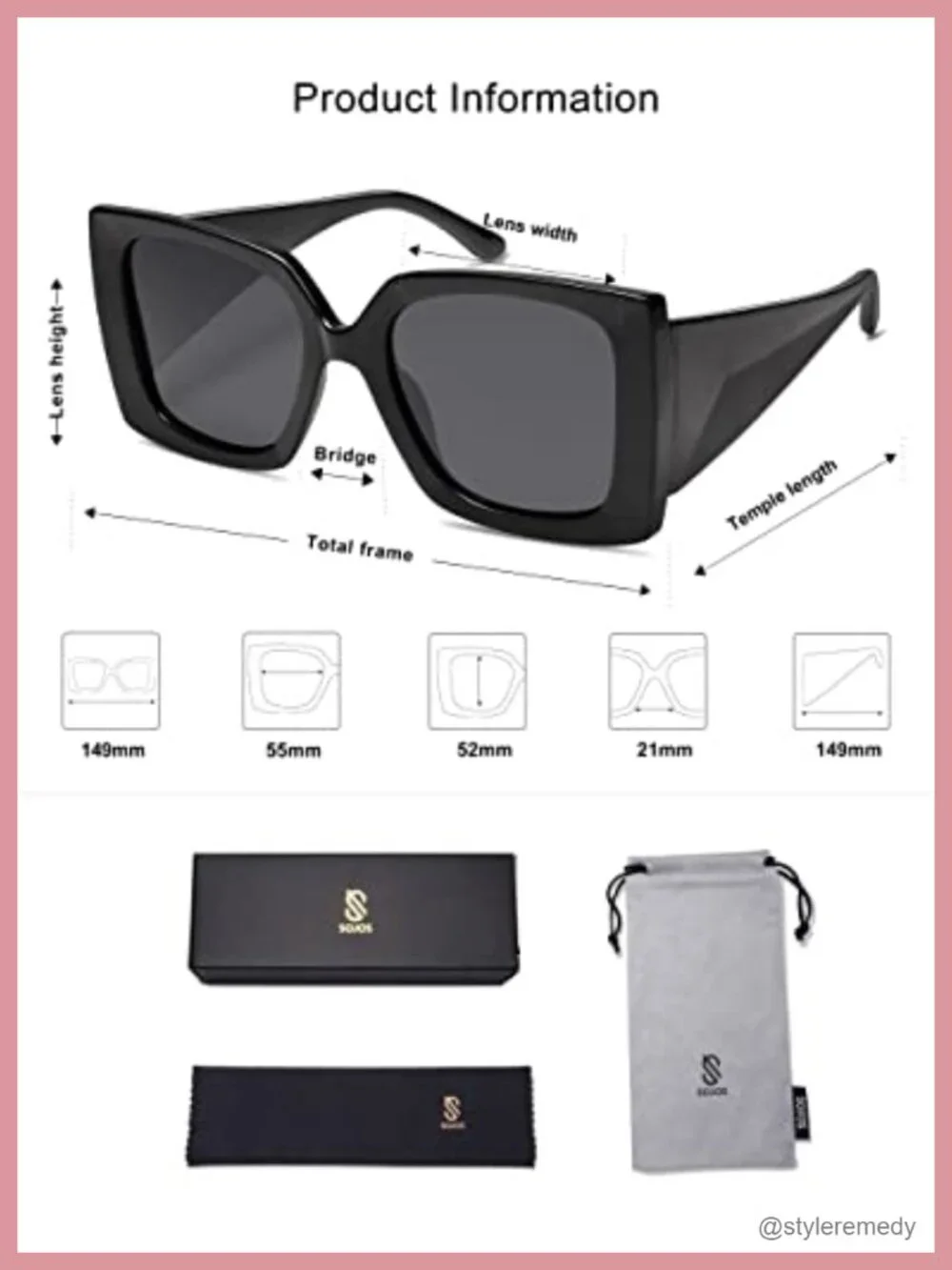 Oversized Polarized Square Sunglasses for Women UV Protection Driving